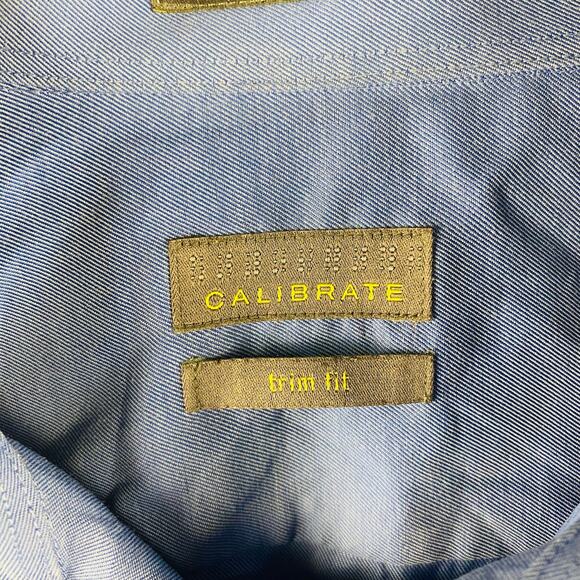 Men's Calibrate Light Blue Trim Fit Button Front Shirt Size Medium - Picture 2 of 5